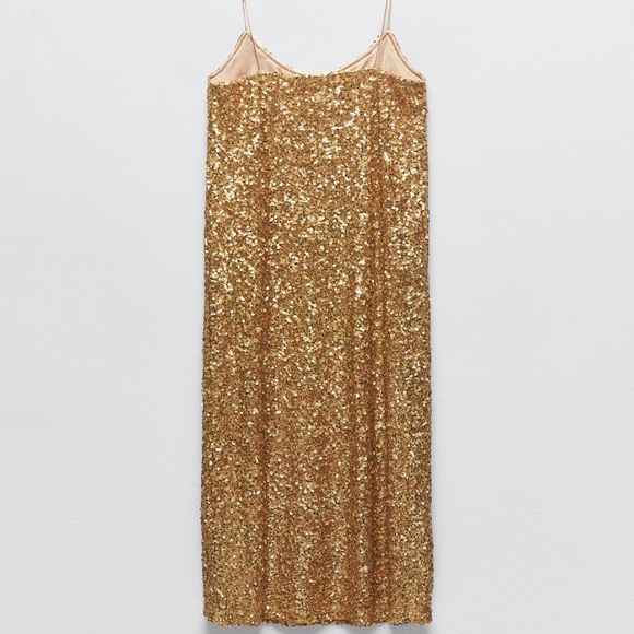 Zara SEQUIN KNIT SLIP DRESS - Picture 7 of 9